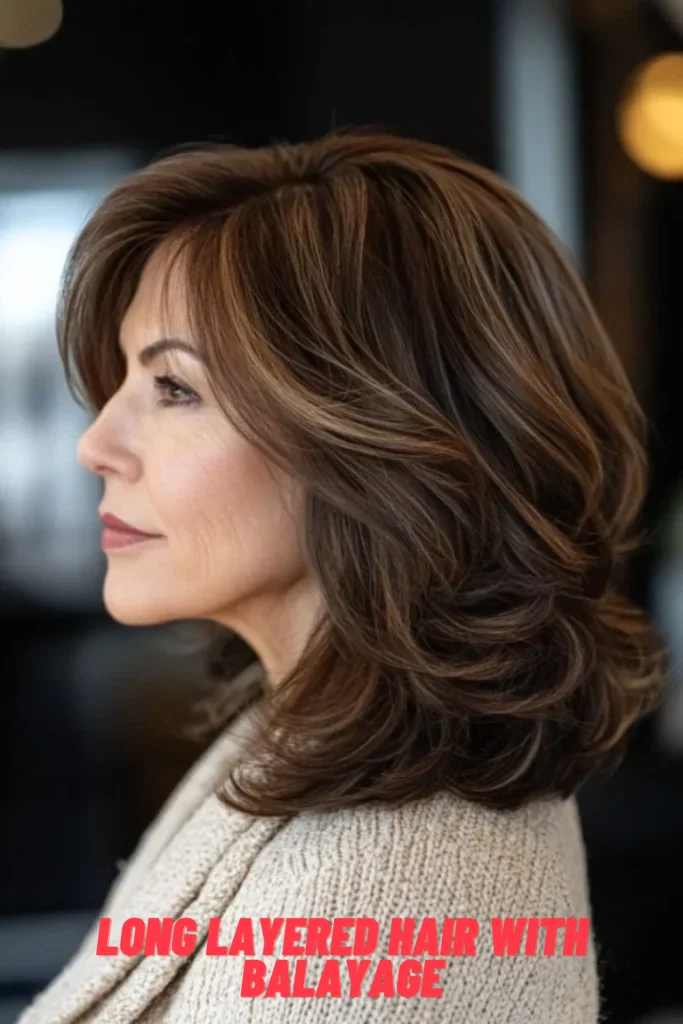 Long Layered Hair with Balayage