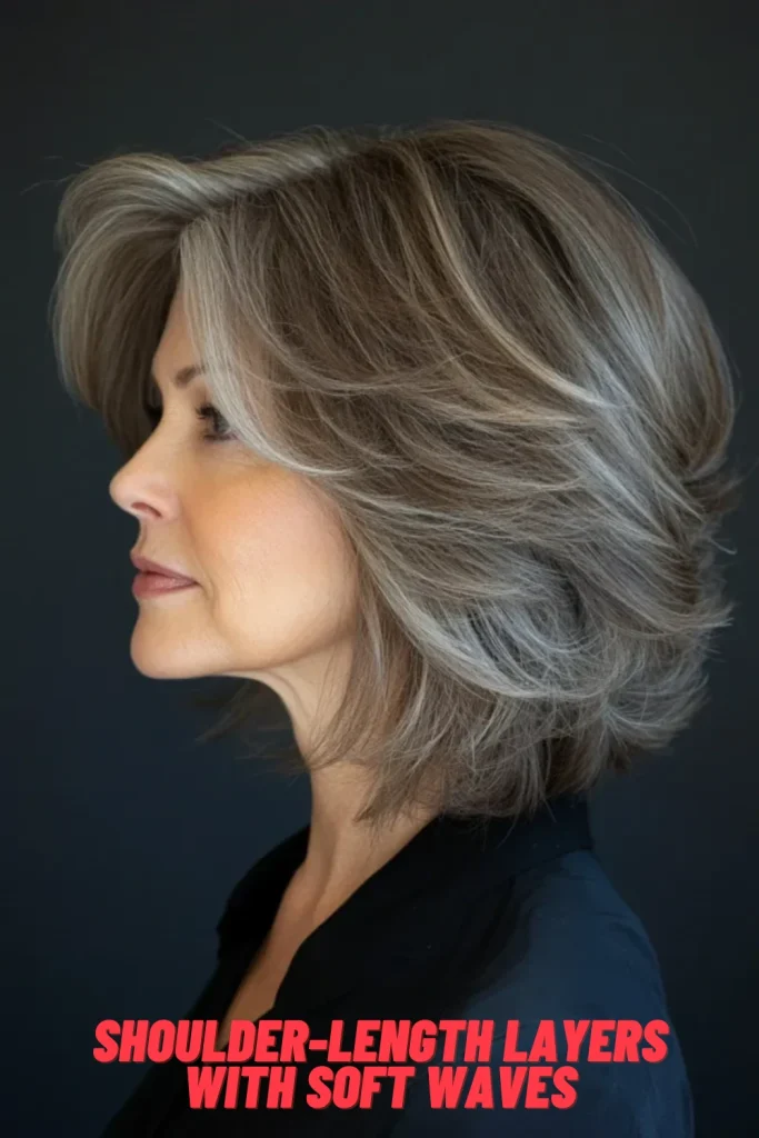 Shoulder-Length Layers with Soft Waves