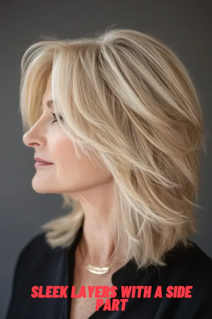 Sleek Layers with a Side Part