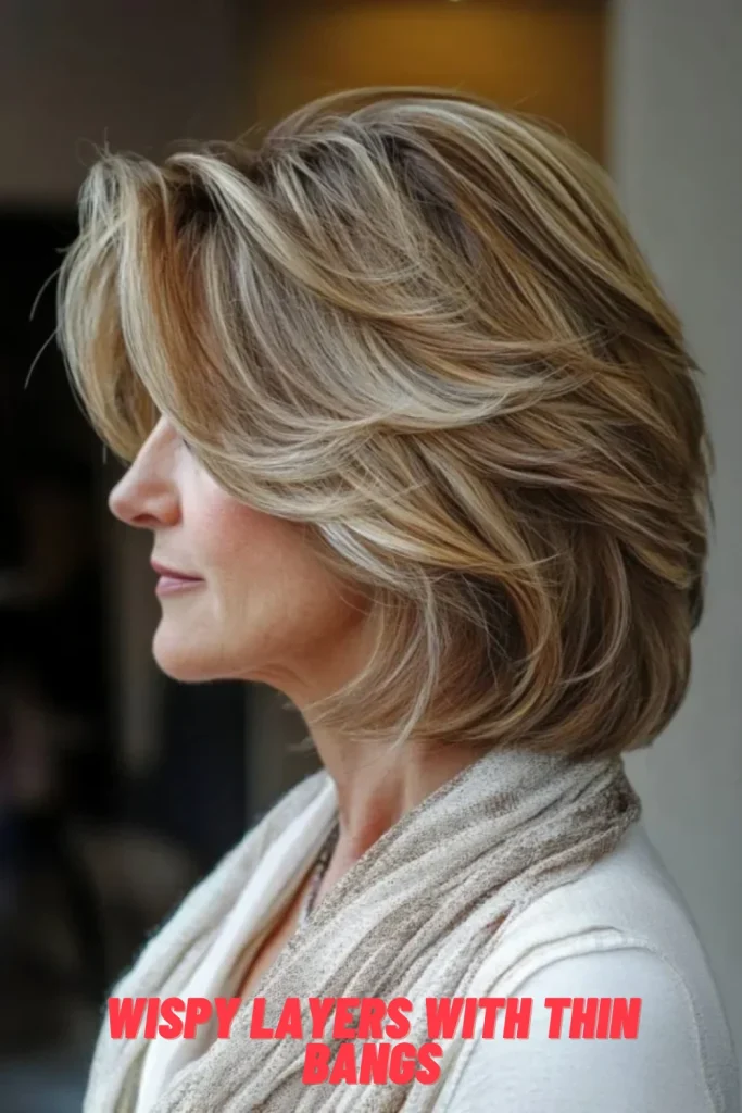 Wispy Layers with Thin Bangs