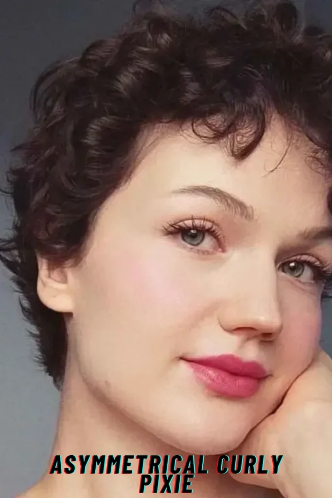 Asymmetrical Curly Pixie