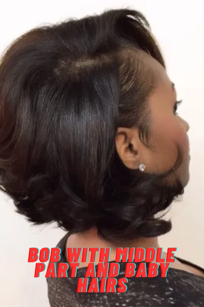 Bob with Middle Part and Baby Hairs
