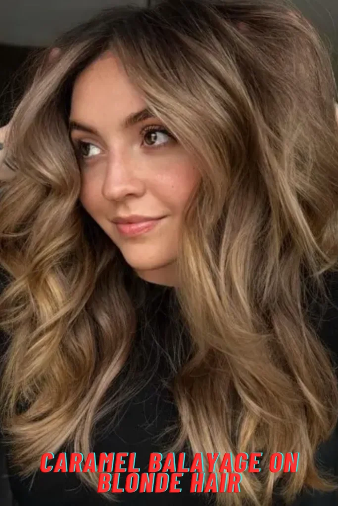 Caramel Balayage on Blonde Hair