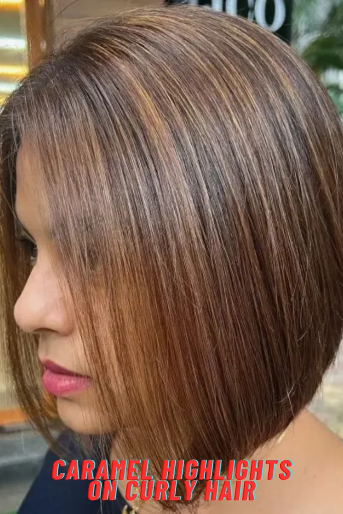 Caramel Highlights on Curly Hair