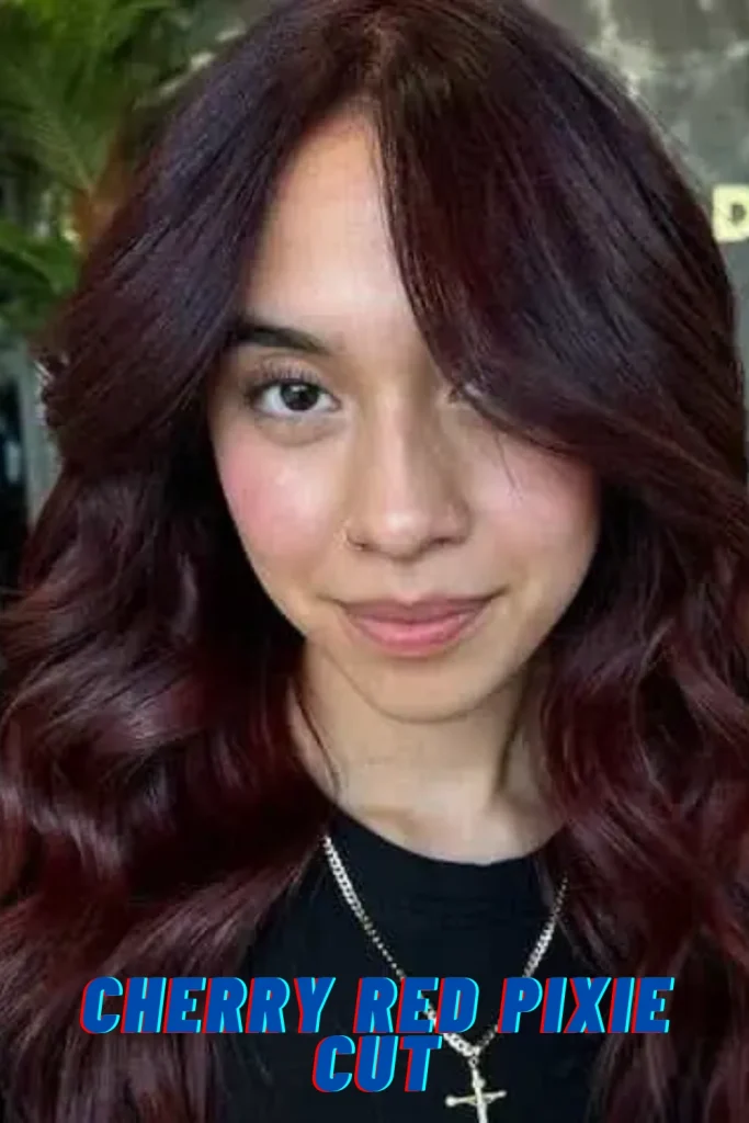Cherry Red Pixie Cut