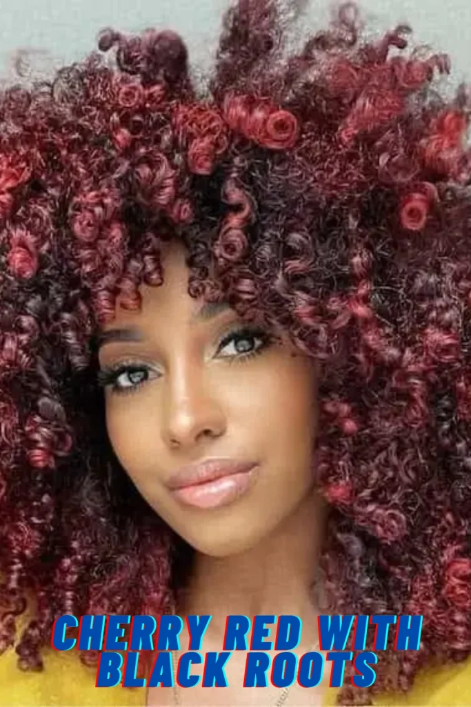 Cherry Red with Black Roots