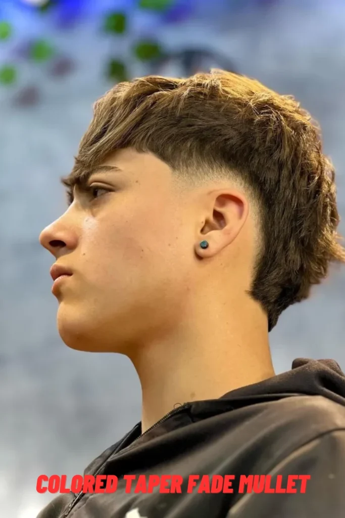 Colored Taper Fade Mullet