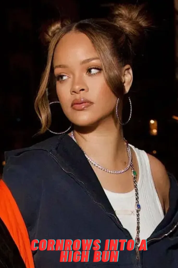 Cornrows into a High Bun