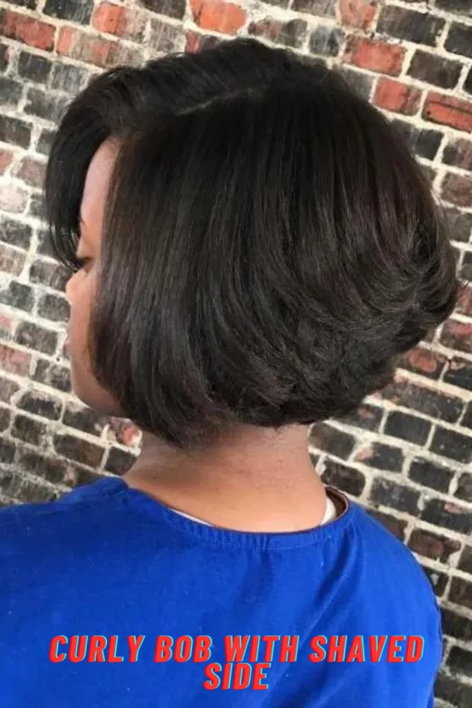 Curly Bob with Shaved Side