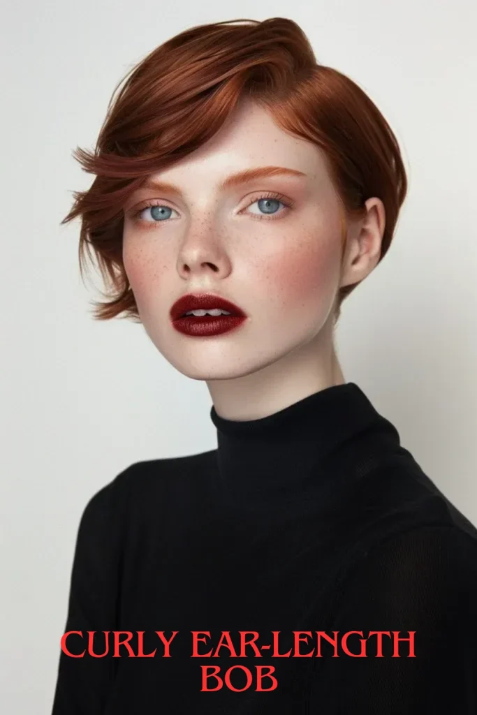 Curly Ear-Length Bob