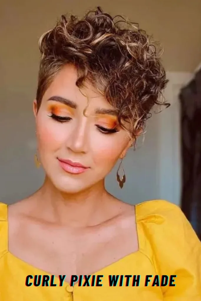 Curly Pixie with Fade