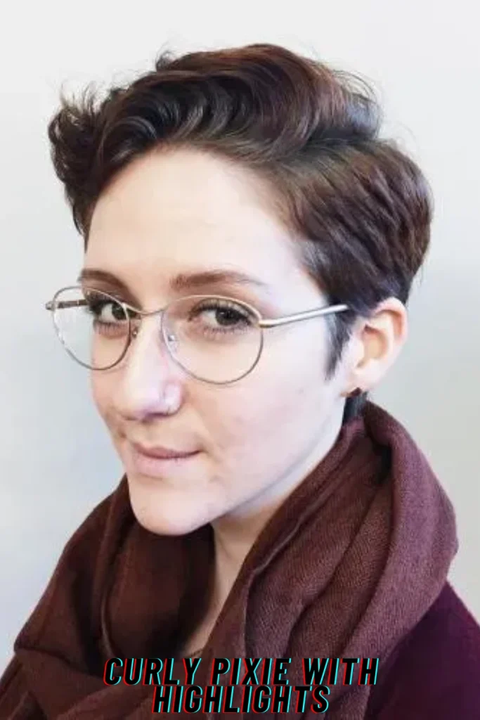 Curly Pixie with Highlights