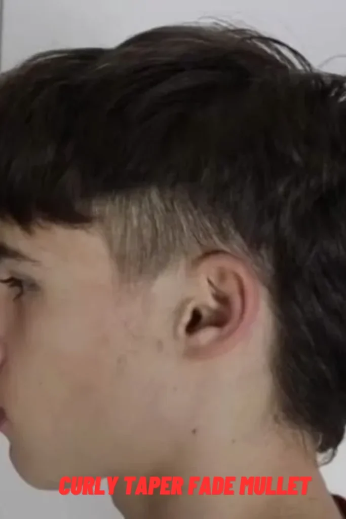 Curly Taper Fade Mullet