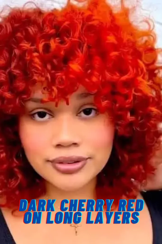 Dark Cherry Red on Long Layers