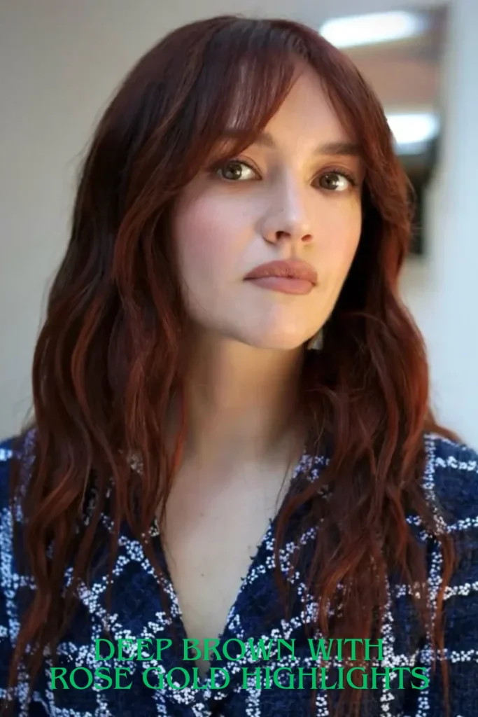 Deep Brown with Rose Gold Highlights
