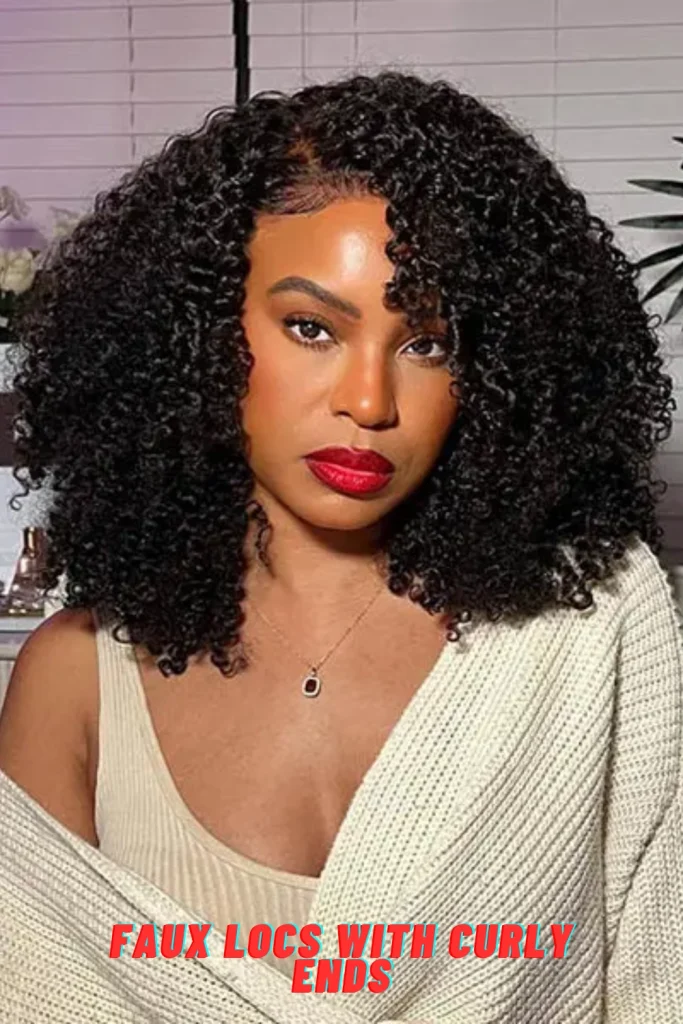 Faux Locs with Curly Ends