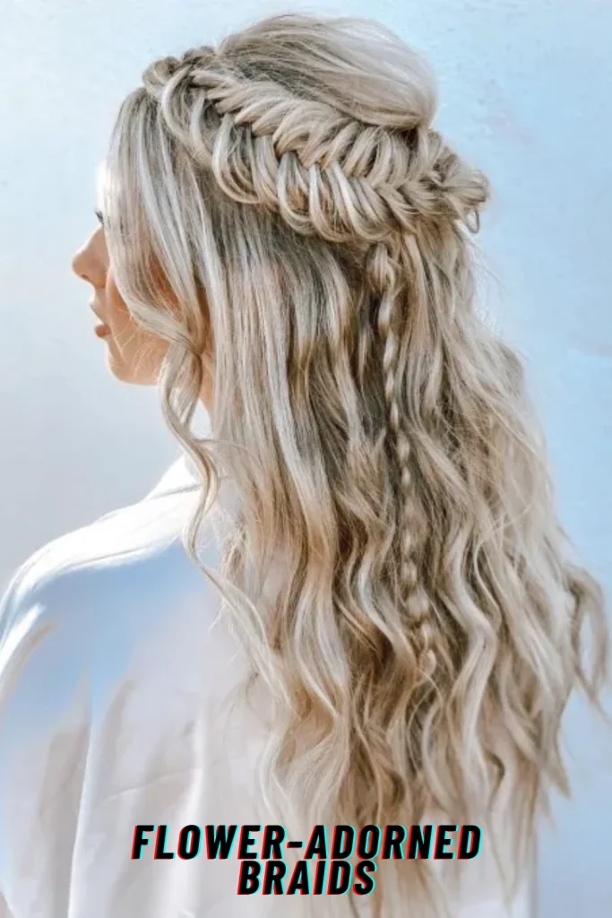 Flower-Adorned Braids