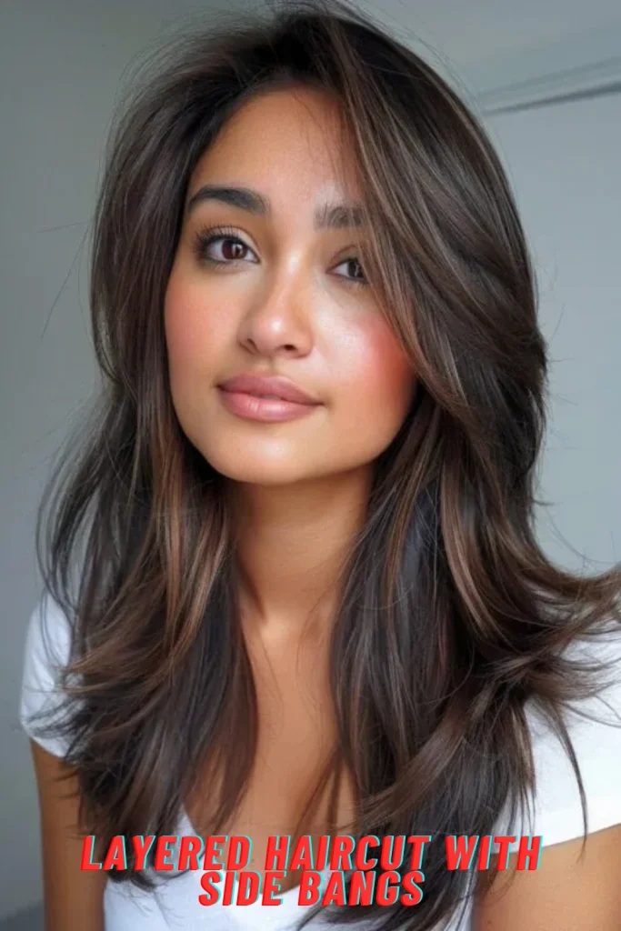 Layered Haircut with Side Bangs