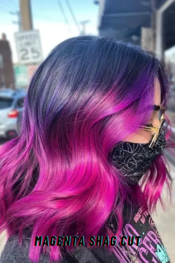 Magenta Shag Cut