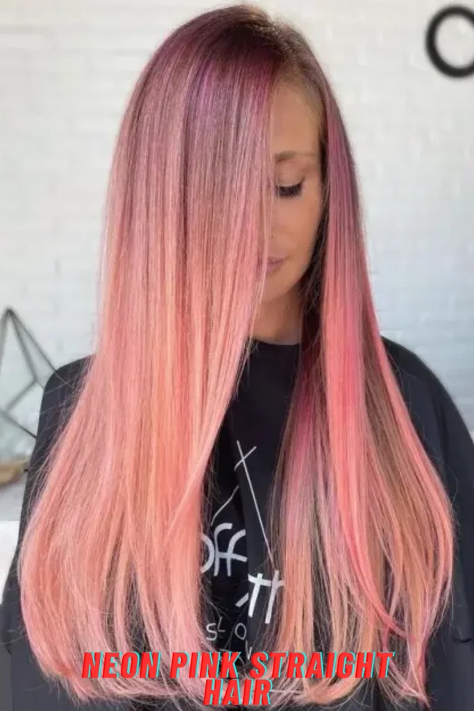 Neon Pink Straight Hair