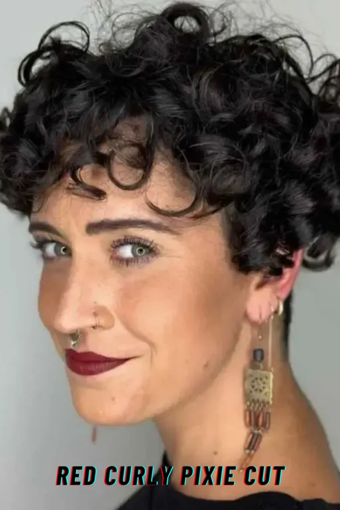 Red Curly Pixie Cut