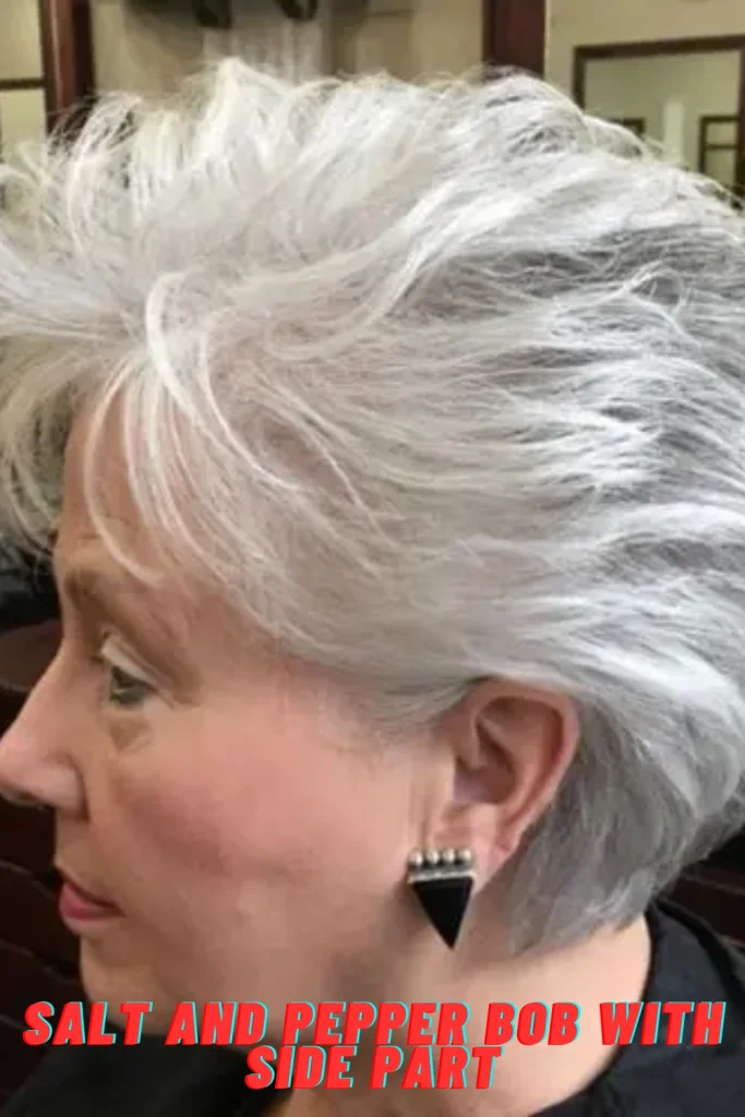 Salt and Pepper Bob with Side Part