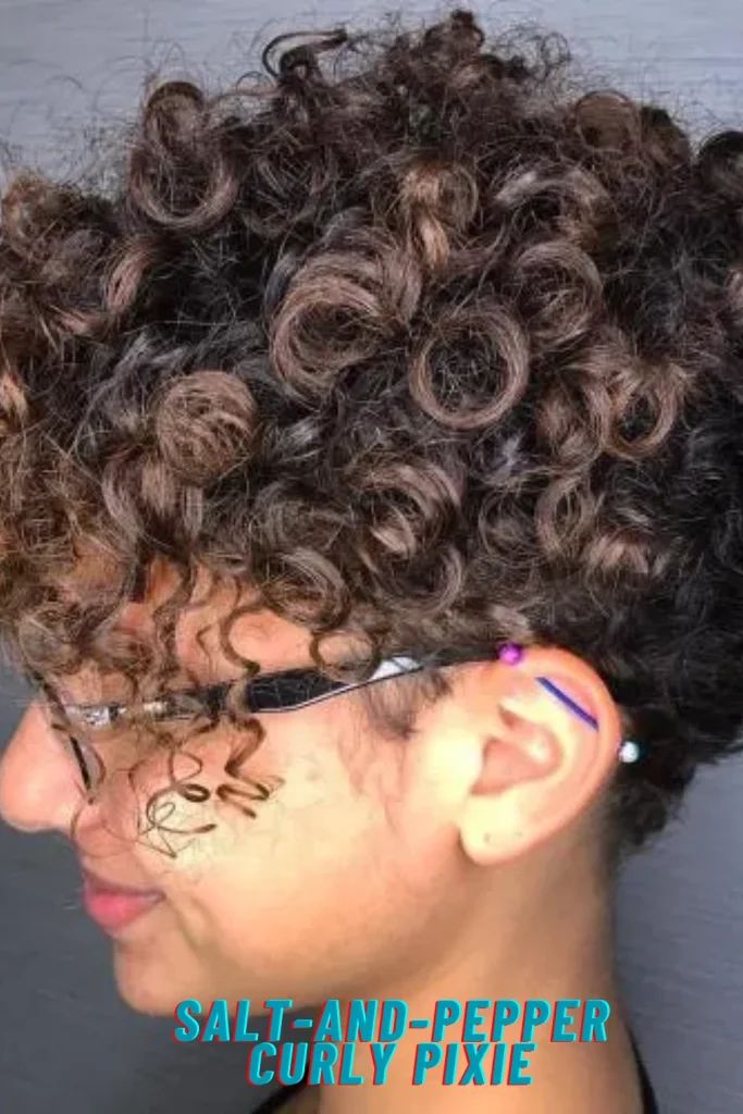 Salt-and-Pepper Curly Pixie