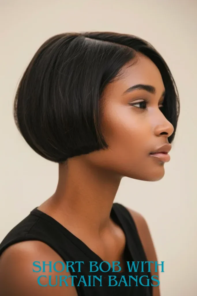 Short Bob with Curtain Bangs