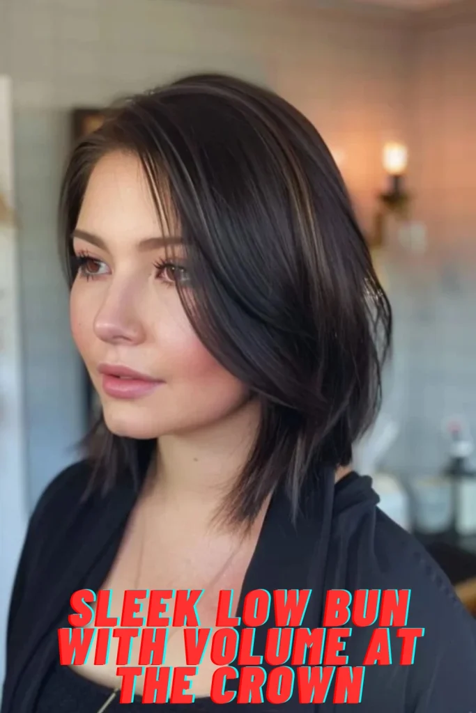 Sleek Low Bun with Volume at the Crown