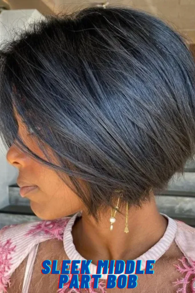 Sleek Middle Part Bob