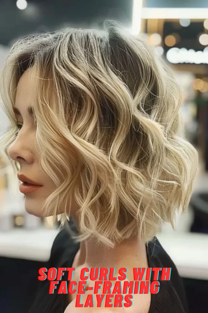 Soft Curls with Face-Framing Layers