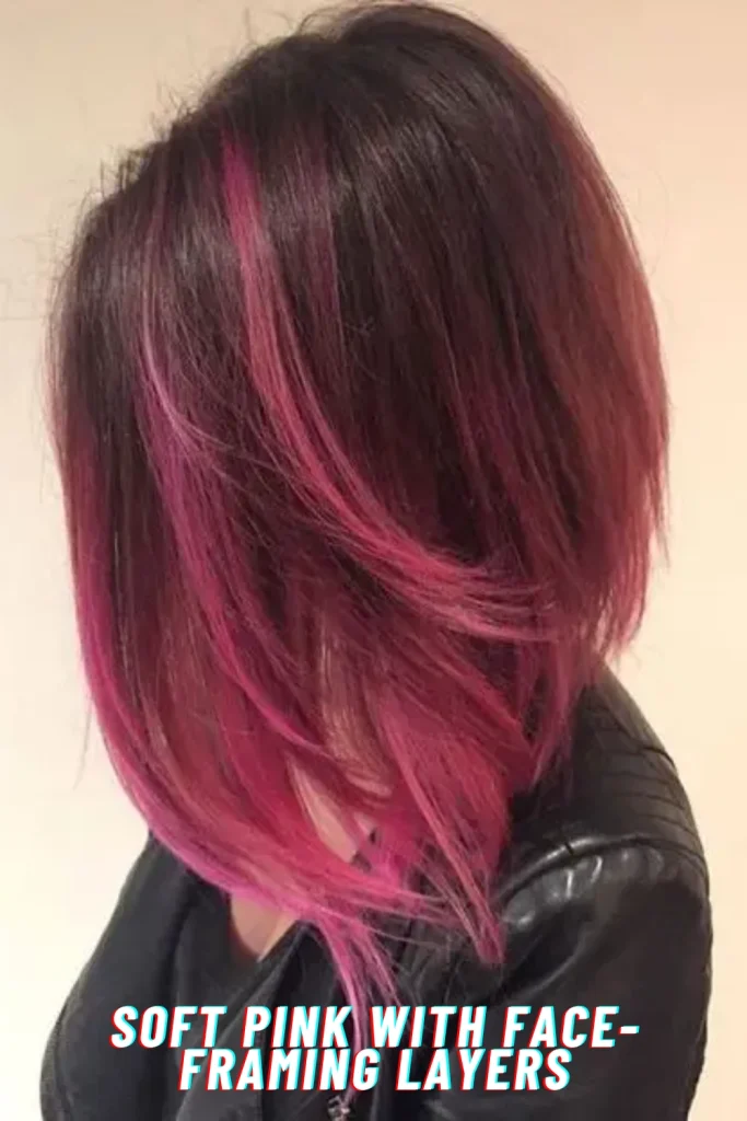 Soft Pink with Face-Framing Layers