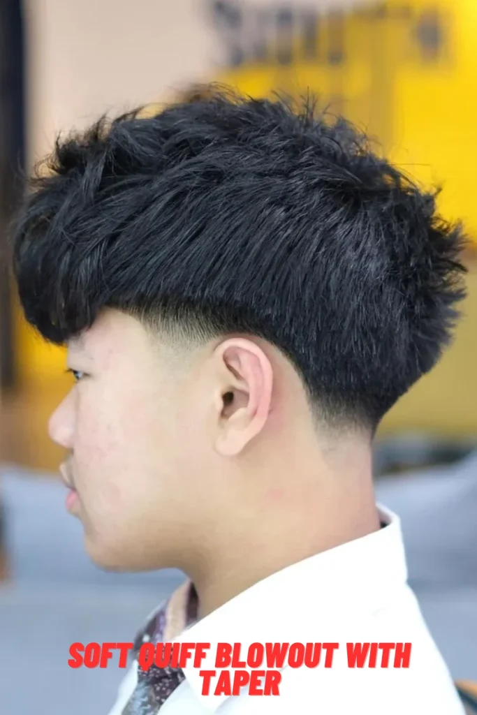 Soft Quiff Blowout with Taper