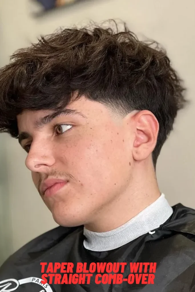 Taper Blowout with Straight Comb-Over