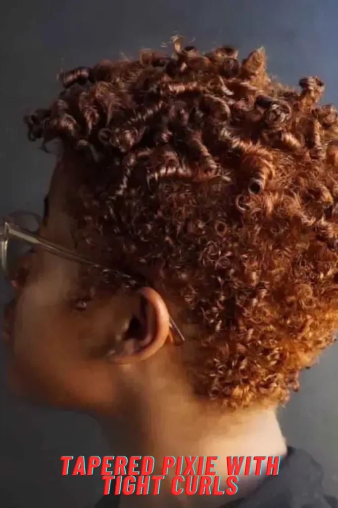 Tapered Pixie with Tight Curls