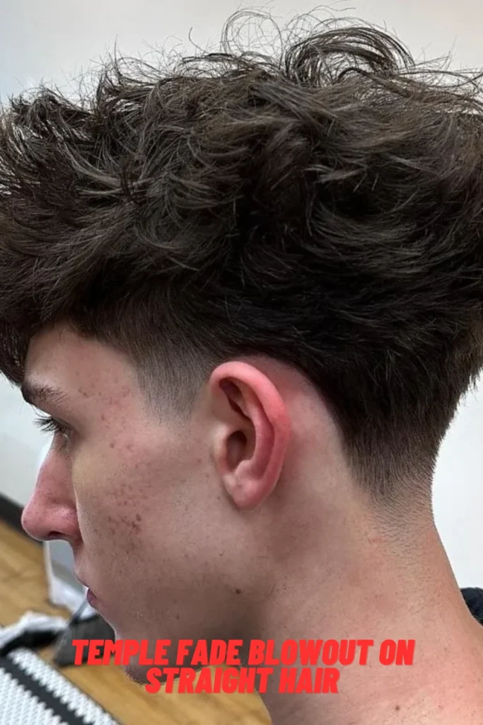 Temple Fade Blowout on Straight Hair