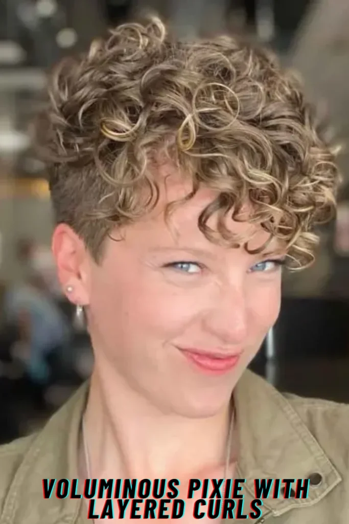 Voluminous Pixie with Layered Curls