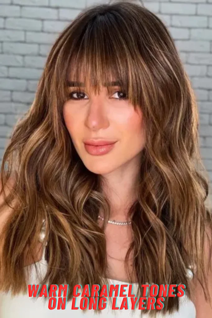 Warm Caramel Tones on Long Layers