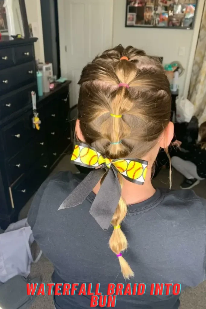 Waterfall Braid into Bun