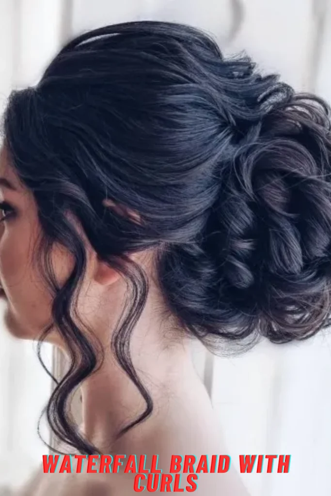 Waterfall Braid with Curls