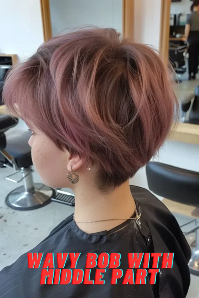 Wavy Bob with Middle Part