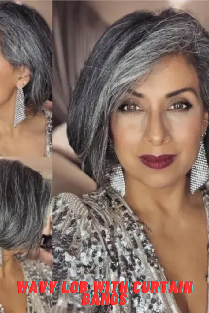 Wavy Lob with Curtain Bangs