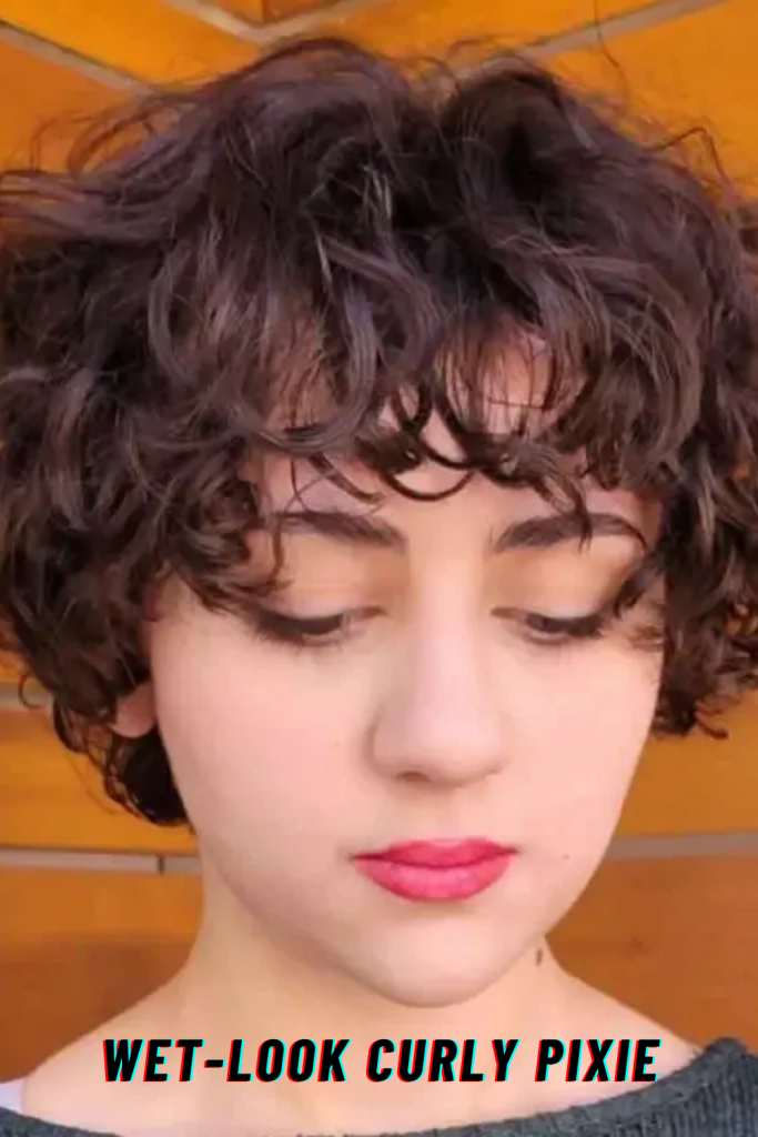 Wet-Look Curly Pixie