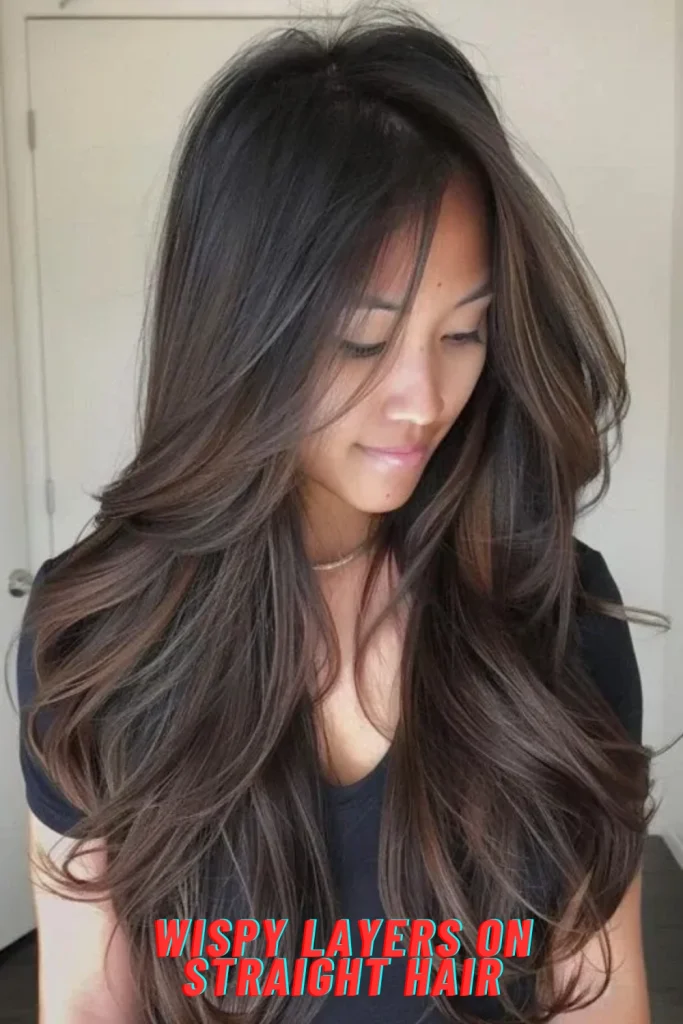 Wispy Layers on Straight Hair