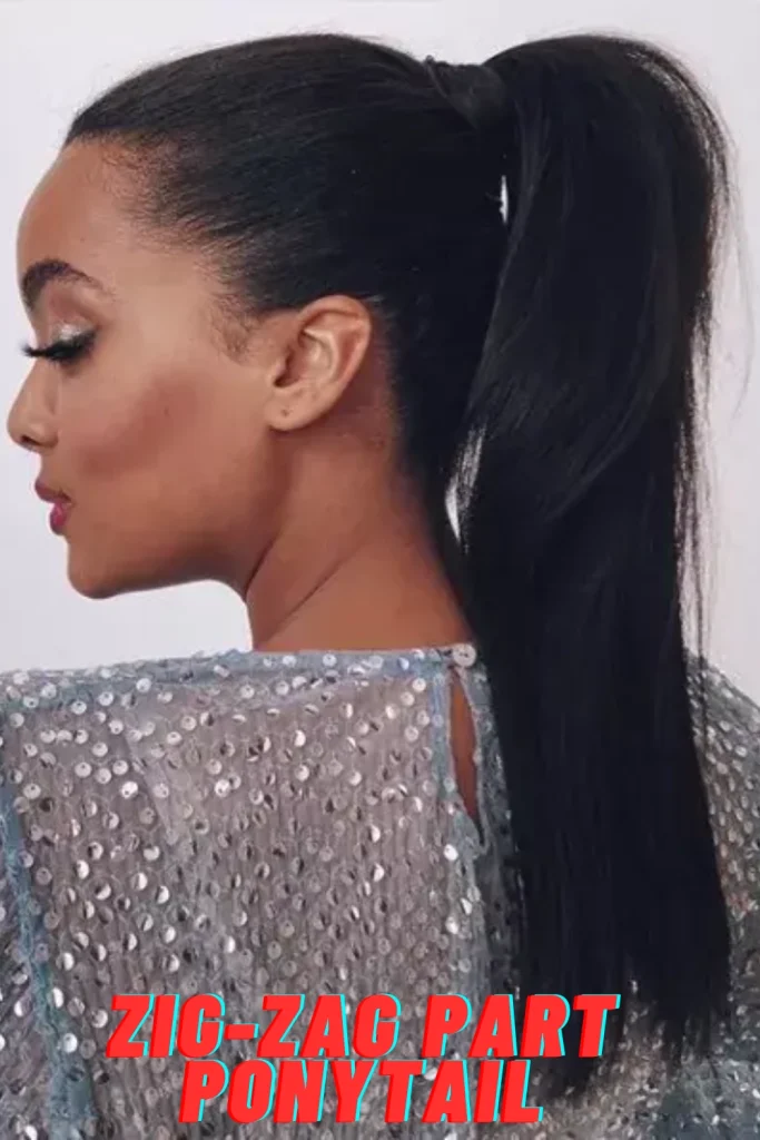 Zig-Zag Part Ponytail