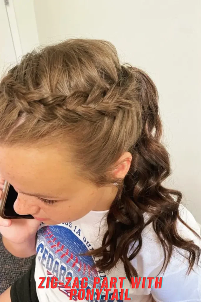 Zig-Zag Part with Ponytail