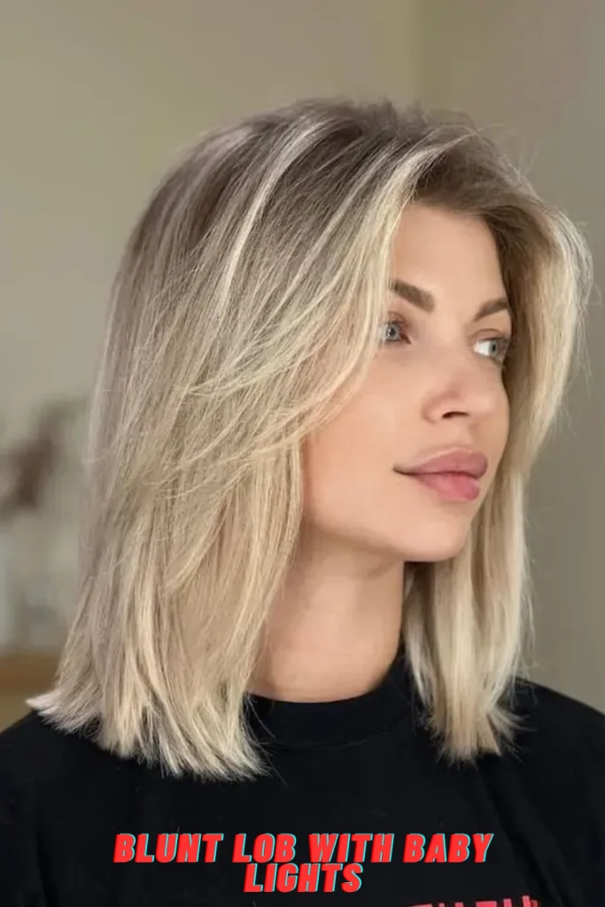 Blunt Lob with Baby Lights