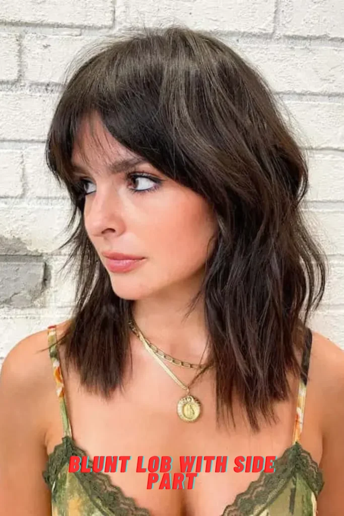 Blunt Lob with Side Part