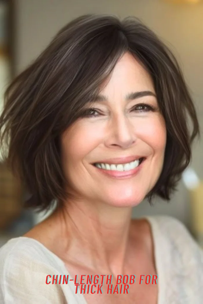 Chin-Length Bob for Thick Hair