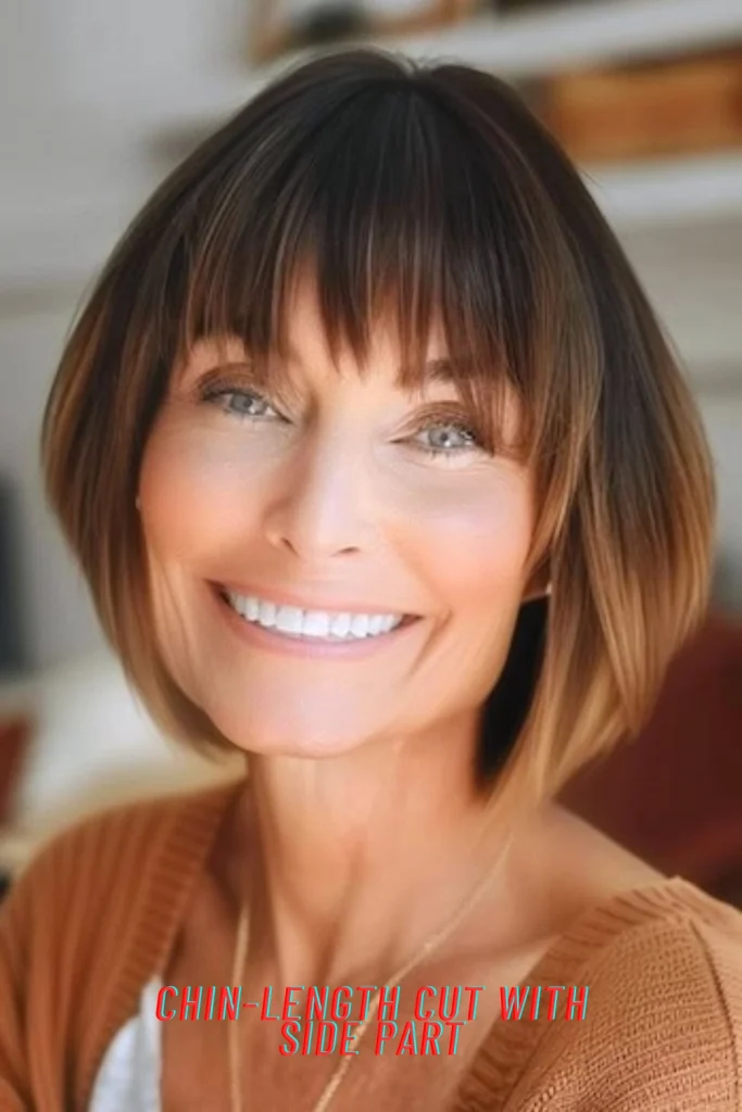 Chin-Length Cut with Side Part